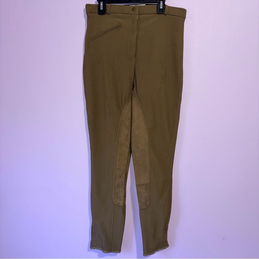 Tuff Rider Full Seat Breeches Ribbed Taupe Women Size 30 Equestrian Activewear